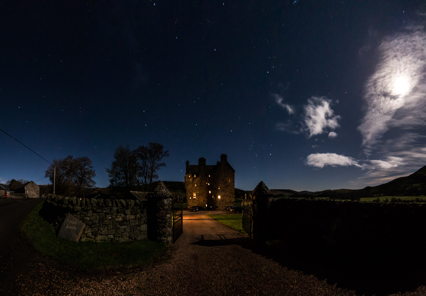 forter-castle-night-time - Forter Castle